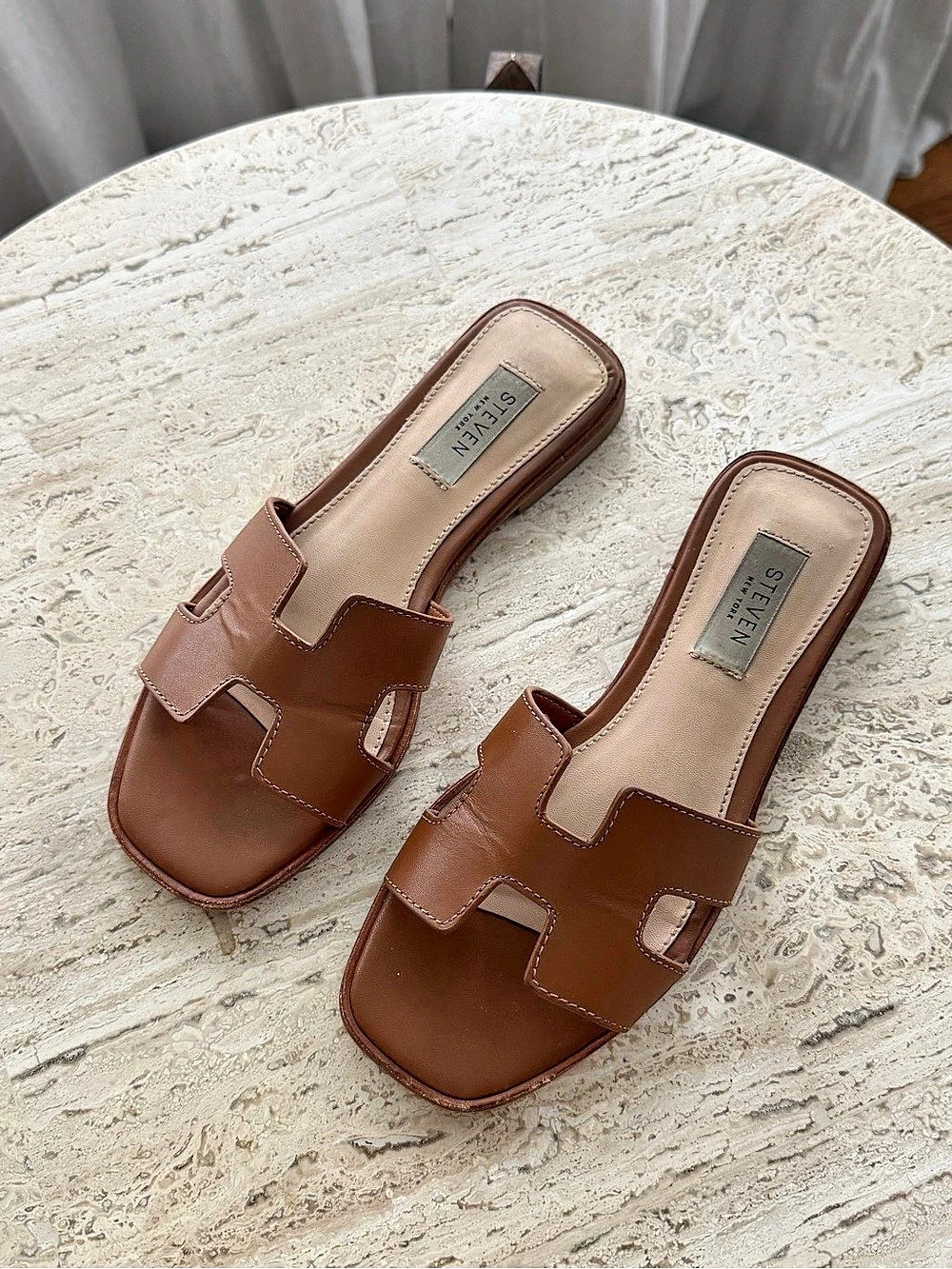 Steve Madden Brown Slide Sandals